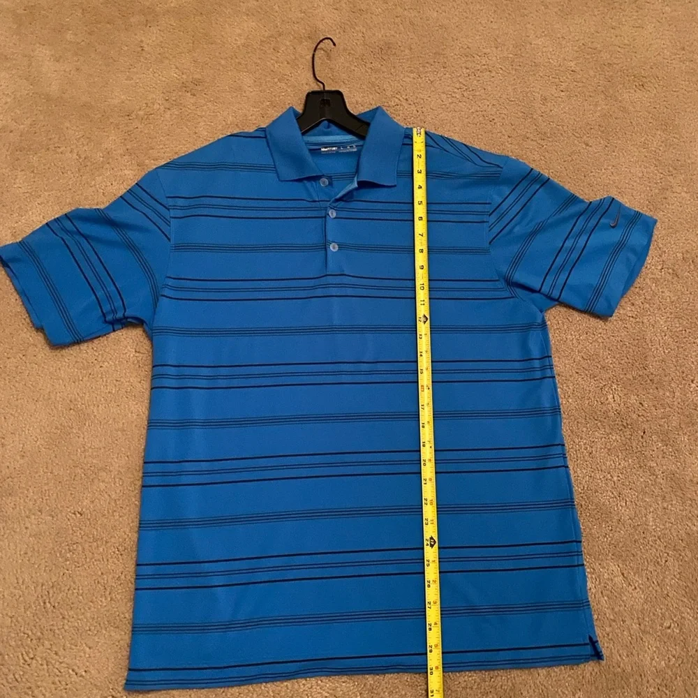 Nike Golf Blue Striped Polo Shirt